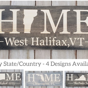 Vermont Sign, Home Sweet Home, Vermont Decor, Vermont, Vermont Love, Vermont Home Decor, Rustic Decor, Home Decor, State Art, 9x24
