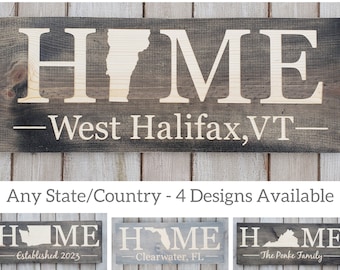 Vermont Sign, Home Sweet Home, Vermont Decor, Vermont, Vermont Love, Vermont Home Decor, Rustic Decor, Home Decor, State Art, 9x24