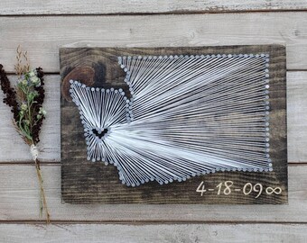 Washington String Art, Washington Decor, Washington Home Sign, Washington Nail Art, Rustic Decor, Washington, Washington Gift, 9x13, 16x24