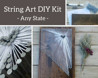 DIY Nevada String Art Kit, State string Art Kit, Nevada Nail Art, Nevada love, Nevada home, Nevada Decor, Custom sign, Las Vegas, NV, 9x13