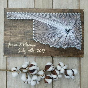 Oklahoma String Art, Oklahoma Home Sign, Oklahoma Decor, Oklahoma Nail Art, Rustic Decor, Oklahoma custom sign, 9x15, 16x24