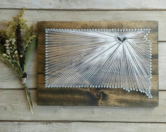 South Dakota String Art, South Dakota Decor, State string Art, South Dakota Nail Art, South Dakota Gift, Rustic Decor, custom sign, 9x13