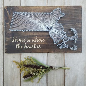 Massachusetts String Art, Massachusetts Home Sign, Massachusetts Decor, Massachusetts Nail Art, Massachusetts Gift, 9x13, 16x24