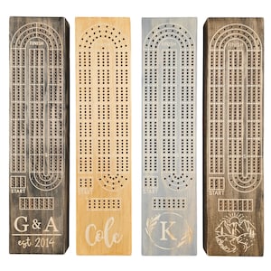 Personalized Cribbage Board, Wood Anniversary Gift, Custom Cribbage Board, Engraved Cribbage Board, Board Game, Game Night, Cribbage, 3.5x15