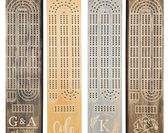 Personalized Cribbage Board, Wood Anniversary Gift, Custom Cribbage Board, Engraved Cribbage Board, Board Game, Game Night, Cribbage, 3.5x15