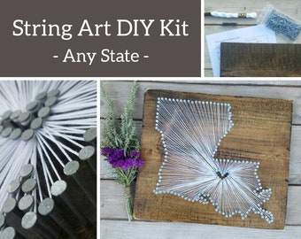 DIY Louisiana String Art Kit, State string Art Kit, Louisiana Nail Art, Custom sign, Louisiana love, Louisiana home, Louisiana Decor, 11x13