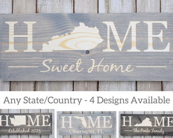 Kentucky State Sign, Home Sweet Home, Kentucky Decor, Kentucky State Map, Kentucky Gifts, Kentucky Home Decor, Rustic Home Decor, 9x24