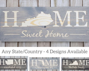 Kentucky Sign, Home Sweet Home, Kentucky State Decor, Kentucky Gifts, Kentucky Wall Art, Kentucky Home Decor, Rustic Decor, Home Decor, 9x24