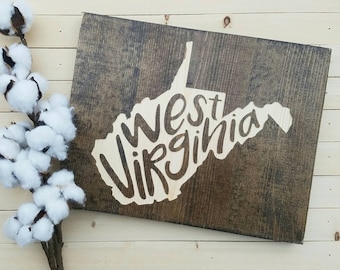 West Virginia Sign, West Virginia Decor, West Virginia, West Virginia Love, West Virginia Home Decor, Rustic Decor, Home Decor, 9x11