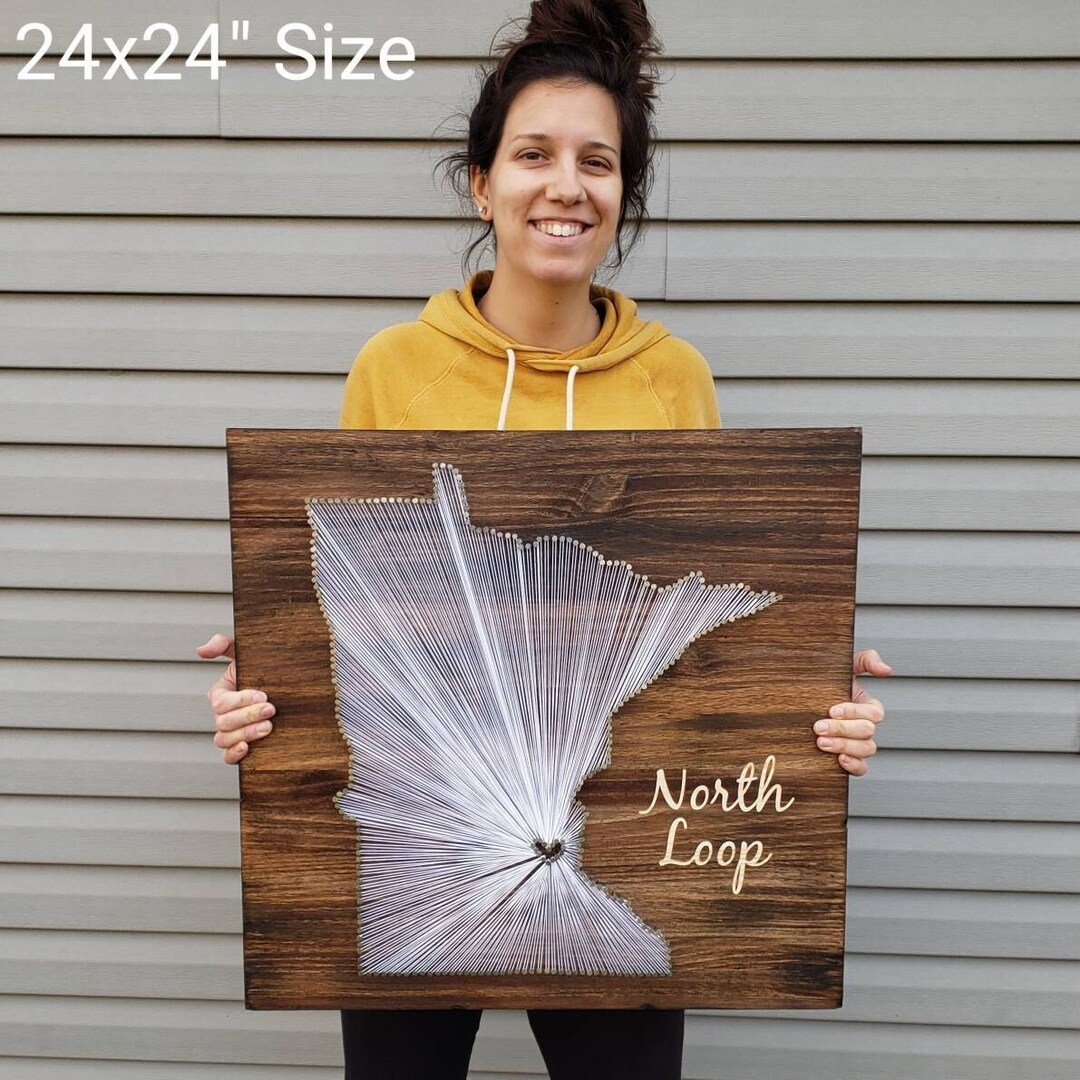 Minnesota String Art, Minnesota Decor, State String Art, Minnesota Nail ...
