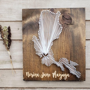 Philippines String Art Map, Personalized Wood Decor, Anniversary Gift