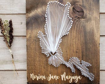 Philippines String Art Map, Personalized Wood Decor, Anniversary Gift