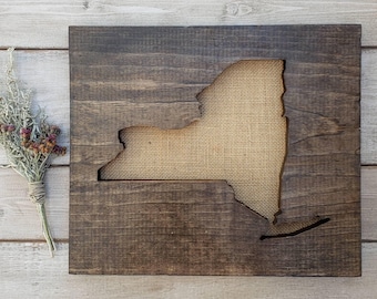 New York Sign, Burlap Print, New York Decor, New York, New York Love, New York Home Decor, Rustic Decor, Home Decor, 11x13