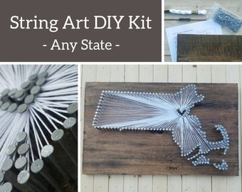 DIY Massachusetts String Art Kit, State string Art Kit, Massachusetts Nail Art, Massachusetts Wall Art, Massachusetts Gallery Wall, 9x13