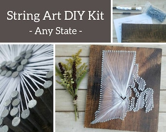 DIY Rhode Island String Art Kit, State String Art Kit, Rhode Island Nail Art, Rhode Island sign, Rhode Island Wall Art, 11x13