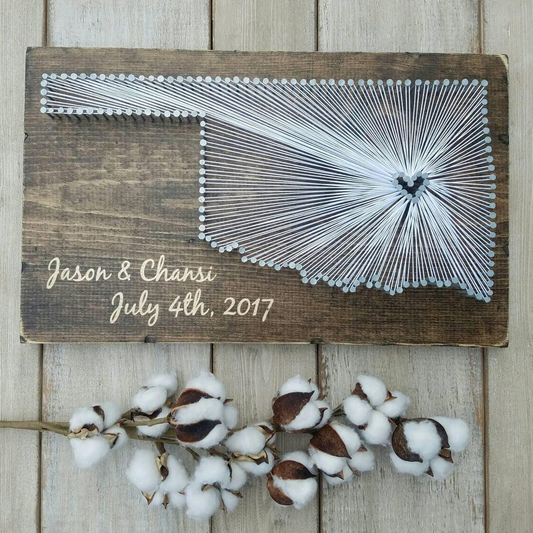 Oklahoma String Art Sign, Rustic Home Decor, Personalized Gift - Etsy