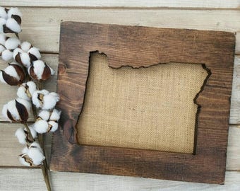 Oregon Sign, Burlap Print, Oregon Decor, Oregon Gifts, Oregon Wall Art, Oregon Home Decor, Oregon State Map, Rustic Decor, 11x13