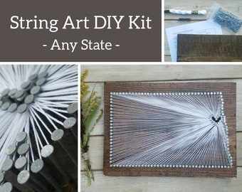 DIY North Dakota String Art Kit, State string Art Kit, North Dakota Nail Art, North Dakota Decor, Custom sign, North Dakota Wall Art, 9x13