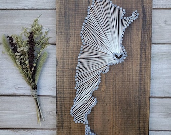 Argentina String Art sign, Argentina Map, Argentina Nail Art Sign, Argentina Gifts Argentina Custom Sign, Wood Wall Art, 9x15, 16x24