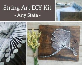 DIY Alaska String Art Kit, State String Art Kit, Alaska Nail Art, Alaska State sign, Alaska Gifts, Alaska Wall Art, Alaska State Map, 11x13