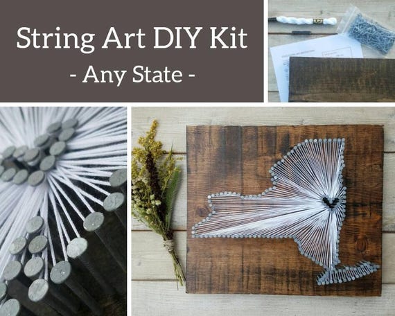 DIY New York String Art Kit, Custom State Sign, NY Home Decor