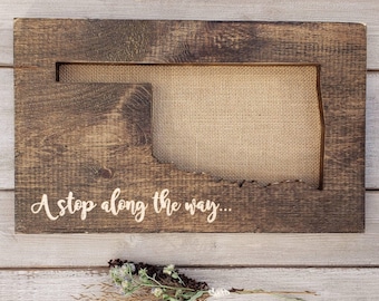 Oklahoma Sign, Burlap Print, Oklahoma Decor, Oklahoma, Oklahoma Love, Oklahoma Home Decor, Rustic Decor, Home Decor, State Art, 9x17
