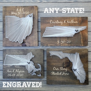 Custom State String Art Map - Personalized Moving Away Gift