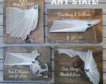 Custom State String Art Map - Personalized Moving Away Gift