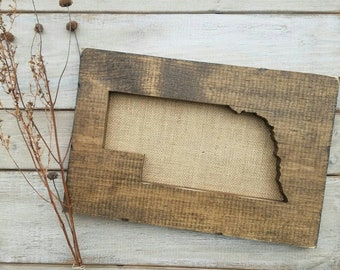 Nebraska Sign, Burlap Print, Nebraska Decor, Nebraska, Nebraska Love,Nebraska Home Decor, Nebraska Rustic Decor, Nebraska Gift, 9x13