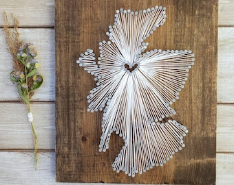 Scotland String Art sign, Scotland Wall Art, Scotland Nail Art Sign, Scotland Gift, Destination Wedding, Custom Sign, Rustic Decor, 11x13
