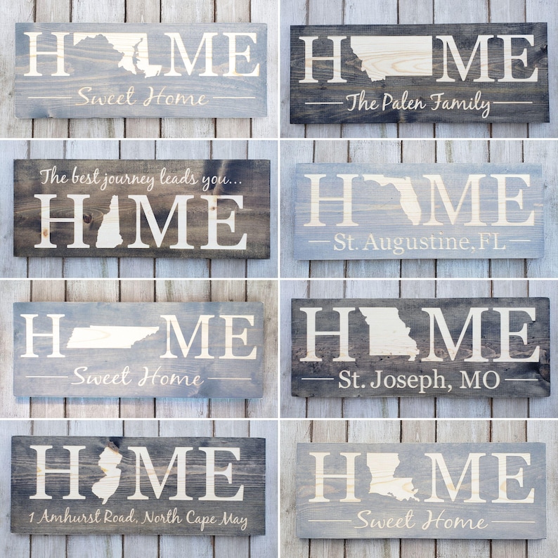 Engraved Vermont State Sign, Rustic Home Decor, Customizable Bild 6