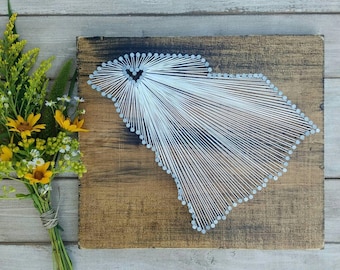 South Carolina String Art, South Carolina Home Sign, South Carolina Decor, South Carolina Nail Art, South Carolina, 11x13, 24x24