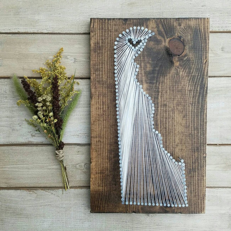 Delaware String Art Delaware Decor State String Art Etsy