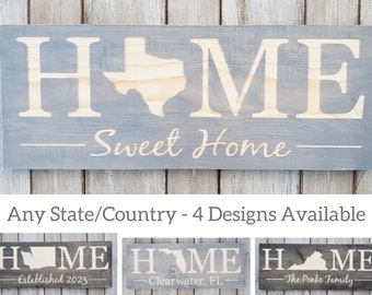 Texas Sign, Home Sweet Home, Texas Decor, Texas, Texas Love, Texas Home Decor, Rustic Decor, Home Decor, State Art, 9x24