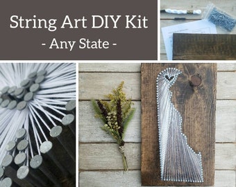 DIY Delaware String Art Kit, State String Art Kit, Delaware Nail Art, Delaware Custom sign, Delaware Gifts, Delaware Wall Art, 9x15
