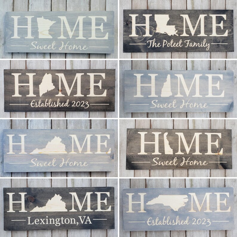 Engraved Vermont State Sign, Rustic Home Decor, Customizable Bild 5