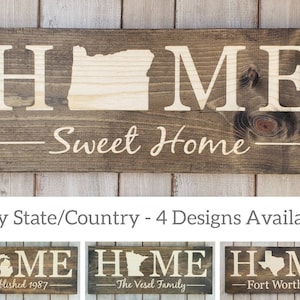 Oregon Home Sweet Home, Oregon Sign, Oregon Decor, Oregon Map, Oregon Home Decor Rustic Decor Oregon Print Oregon Gifts State Wall Art, 9x24