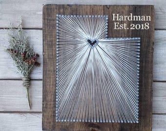 Custom Utah String Art, Personalized Home Decor, State Map Sign