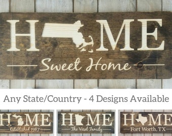Massachusetts Home Sweet Home, Massachusetts Sign, Massachusetts Decor, Massachusetts, Massachusetts Love, Massachusetts Home Decor, 9x24