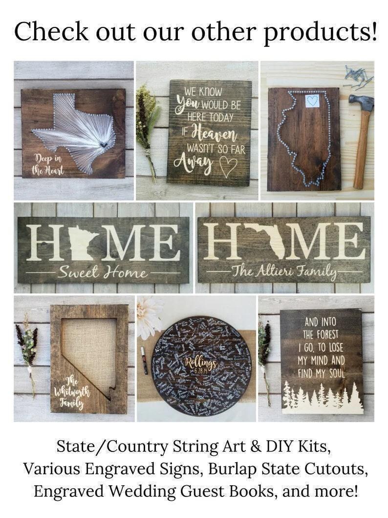 Engraved Vermont State Sign, Rustic Home Decor, Customizable Bild 7