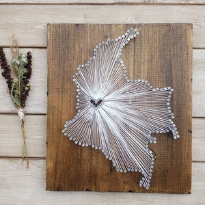 Colombia String Art, Colombia Decor, State string Art, Colombia Nail Art, Colombia Gift, Rustic Decor, custom sign, Colombia love, 11x13
