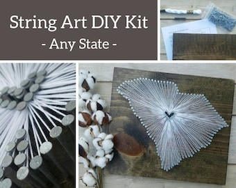 DIY South Carolina String Art Kit, State string Art kit, State Nail Art, Rustic Wall Art, South Carolina love, South Carolina Decor, 11x13