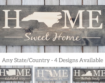 Moving away gift, Going away gift for friend, Miss you gift, Home Away from home, state plaque, long distance gift, wall sign, state sign