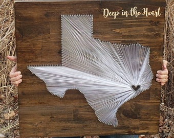 Texas String Art/ Texas Decor/ State String Art/ Texas Nail Art/ Texas Gift/ Rustic Decor/ Texas love/ Texas home