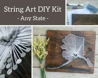 DIY Alaska String Art Kit, State String Art Kit, Alaska Nail Art, Alaska State sign, Alaska Gifts, Alaska Wall Art, Alaska State Map, 11x13
