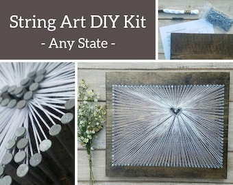 DIY Colorado String Art Kit, State string Art Kit, Colorado Nail Art, Colorado Wall Art Map Print, Colorado home Colorado Rustic Decor 11x13