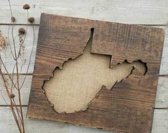West Virginia Sign, Burlap Print, West Virginia Decor, West Virginia, West Virginia, West Virginia Decor, Rustic Decor, Home Decor, 11x13