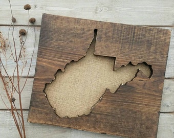 West Virginia Sign, Burlap Print, West Virginia Decor, West Virginia, West Virginia, West Virginia Decor, Rustic Decor, Home Decor, 11x13