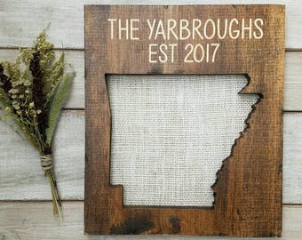 Arkansas Sign, Burlap Print, Arkansas Wall Decor, Arkansas State Map, Arkansas Print, Arkansas Wall Art, Arkansas Gifts, Rustic Decor, 11x13