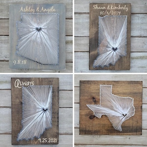 Indiana Wall Decor: Custom Engraved String Art Sign